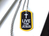 'Jesus Strong' Dog-Tag Chain Necklace