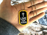'Jesus Strong' Dog-Tag Chain Necklace