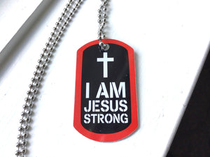 'Jesus Strong' Dog-Tag Chain Necklace