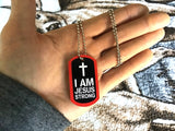 'Jesus Strong' Dog-Tag Chain Necklace