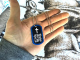 'Jesus Strong' Dog-Tag Chain Necklace